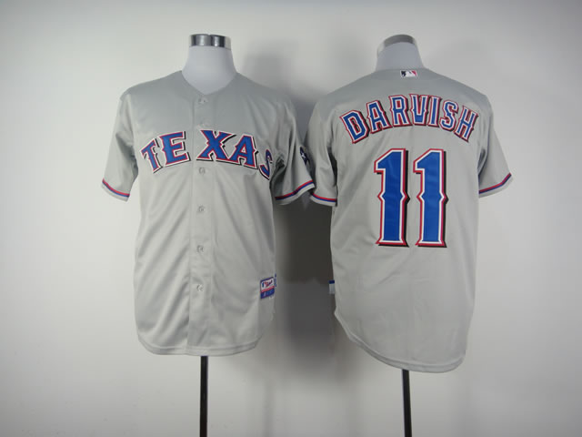 Men Texas Rangers #11 Darvish Grey MLB Jerseys->texas rangers->MLB Jersey